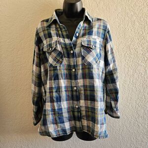Current/Elliott Plaid Button Down Shirt